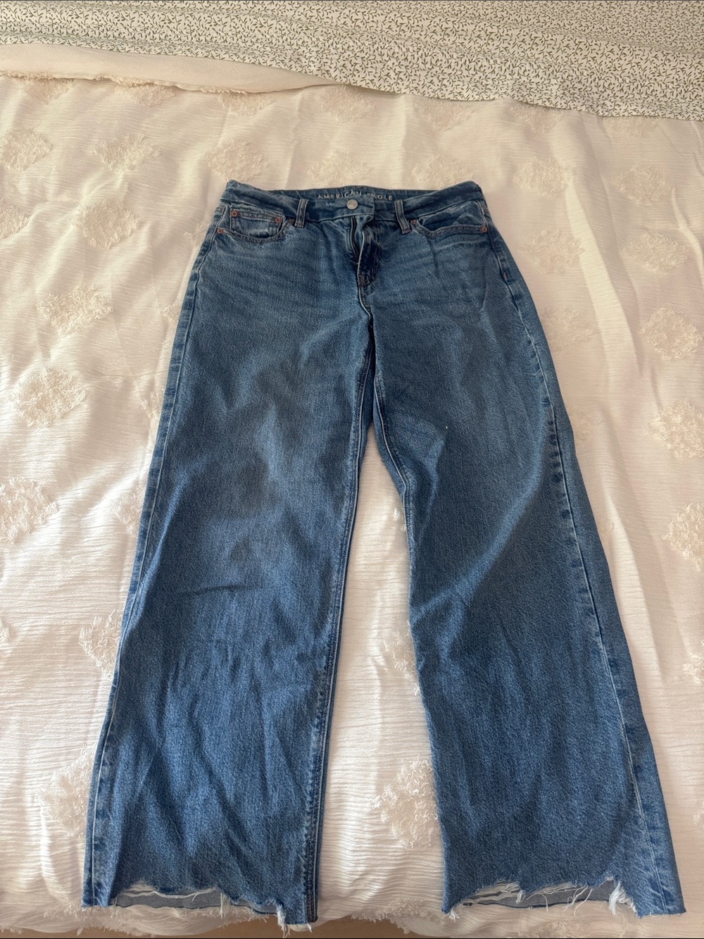 American Eagle Outfitters Wide-Leg Dark Blue Denim Jeans